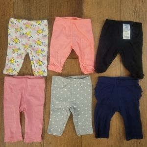 6 Pairs of Newborn Pants Gerber/Carter's